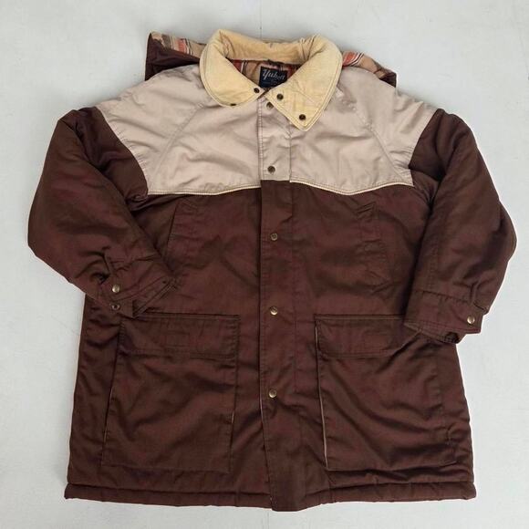 American Vintage Other - Vintage Western Barn Coat Brown Tan Yukon Sweet Insulated Hooded XL